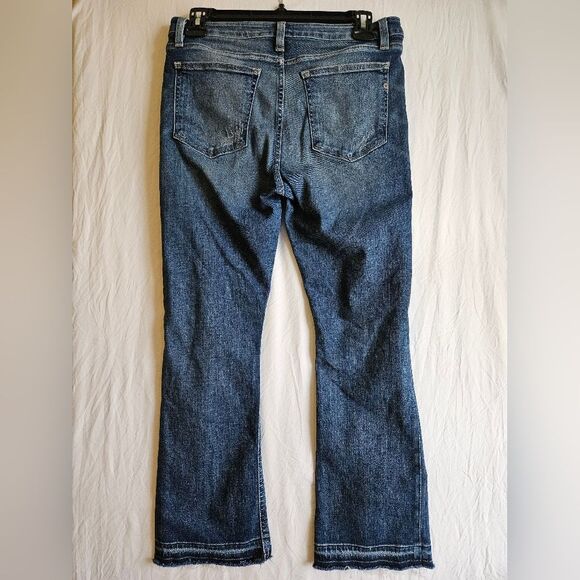 MISS ME Jeans Women's Sz 30 (29x24.5)  Blue Crop Boot Low-Rise Raw Hem GUC - Picture 8 of 9